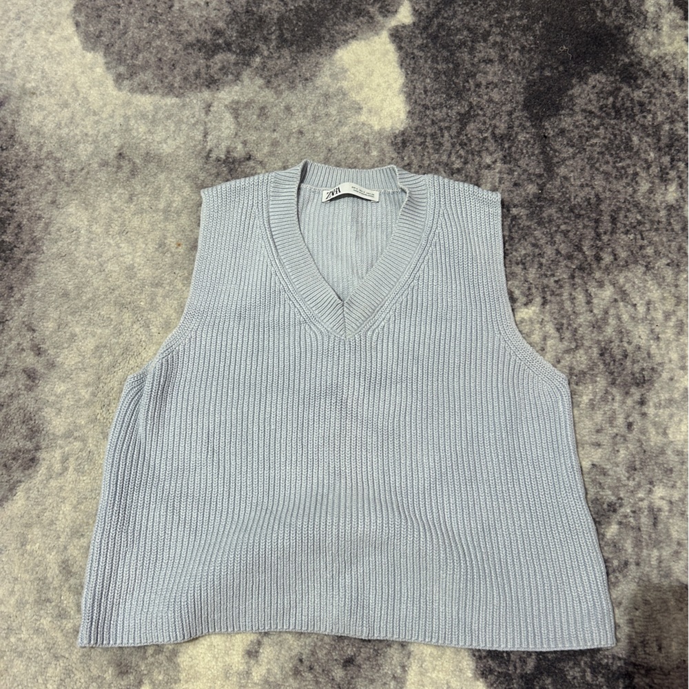 Zara Light Purple/Blue Knit Sweater Vest